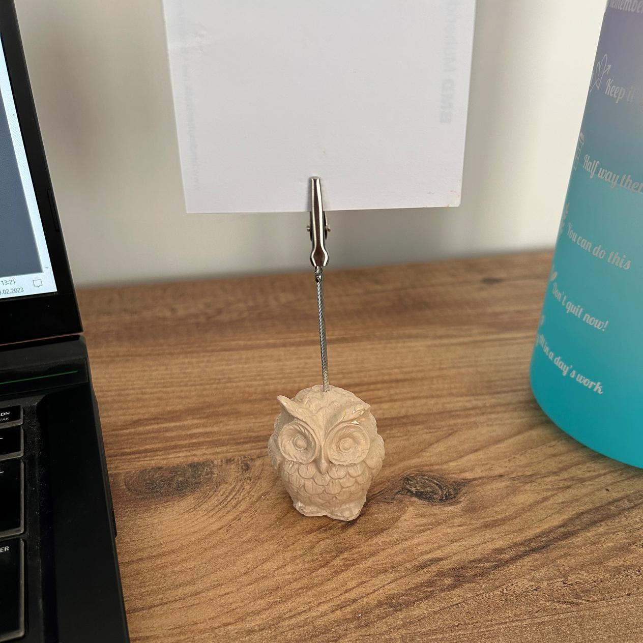 Baykuş 2'li Not Tutucu (Kese Kağıdı - Lila)