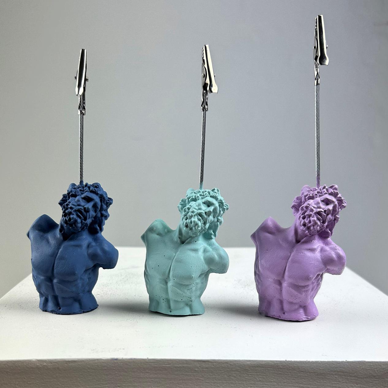 Laocoon 3'lü Heykel Not Tutucu Set ( Gri mavi - nane -lila)