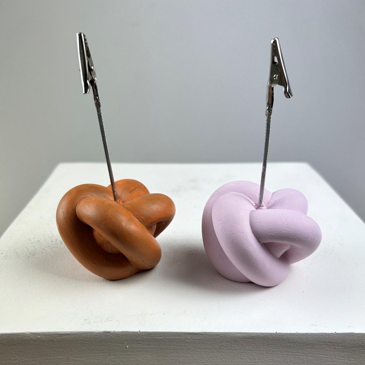 Düğüm 2'li Not Tutucu Set (Pembe - Terracota)