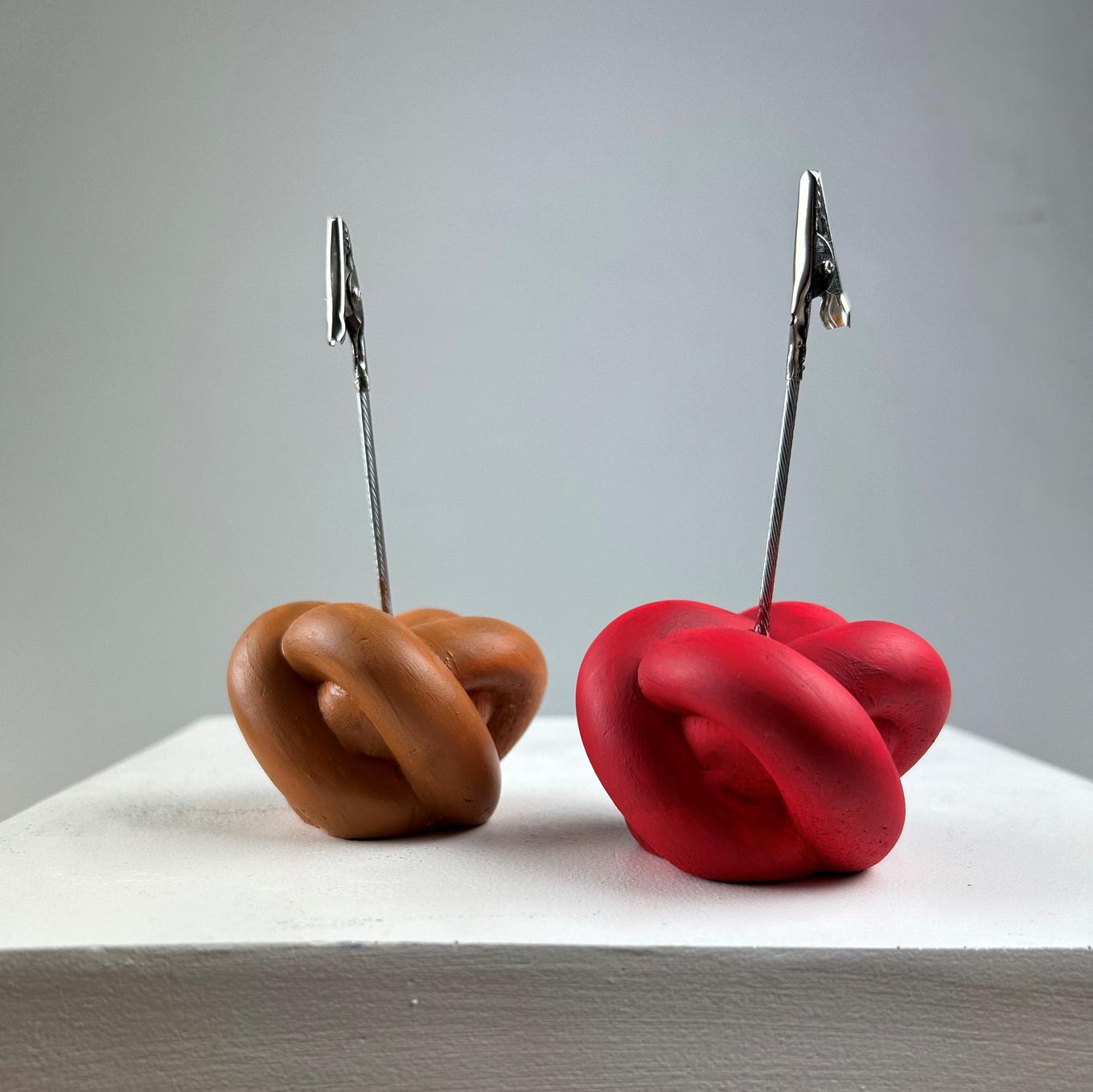 Düğüm 2'li Not Tutucu Set (Kırmızı - Terracota)