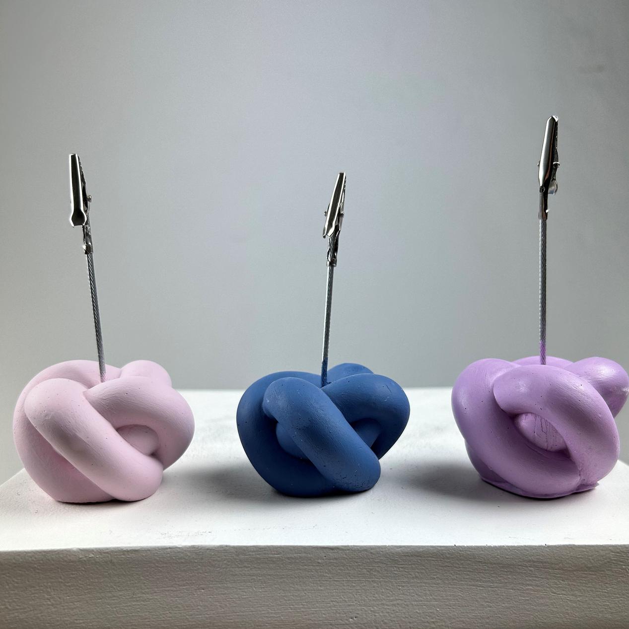 Düğüm 3'lü Not Tutucu Set (Pembe - Gri mavi - Lila )