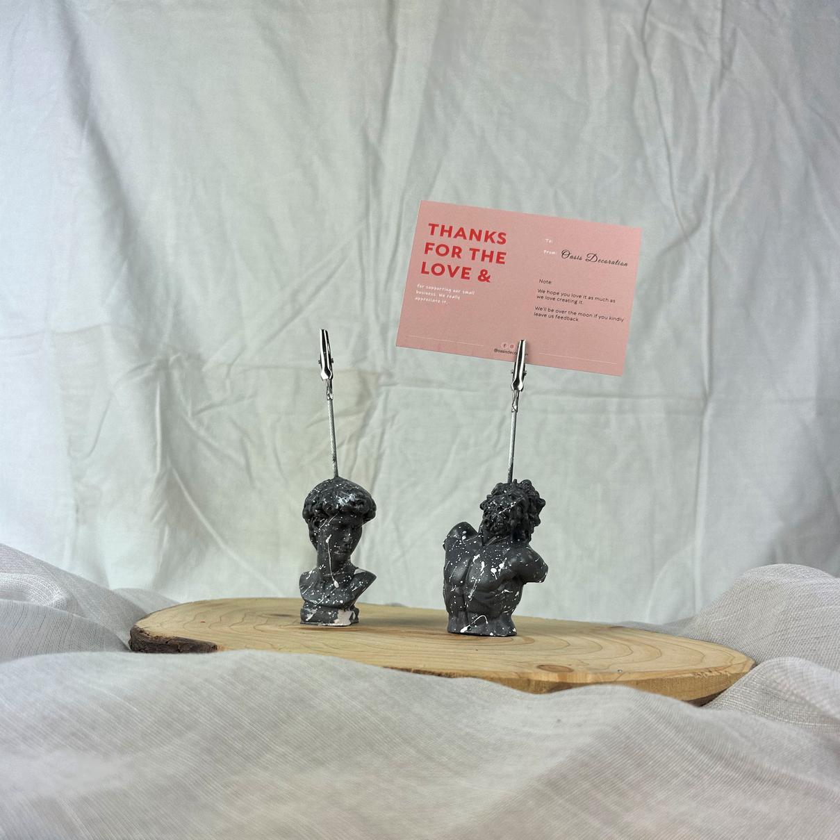 David Laocoon White Splash 2'li Heykel Not Tutucu Set