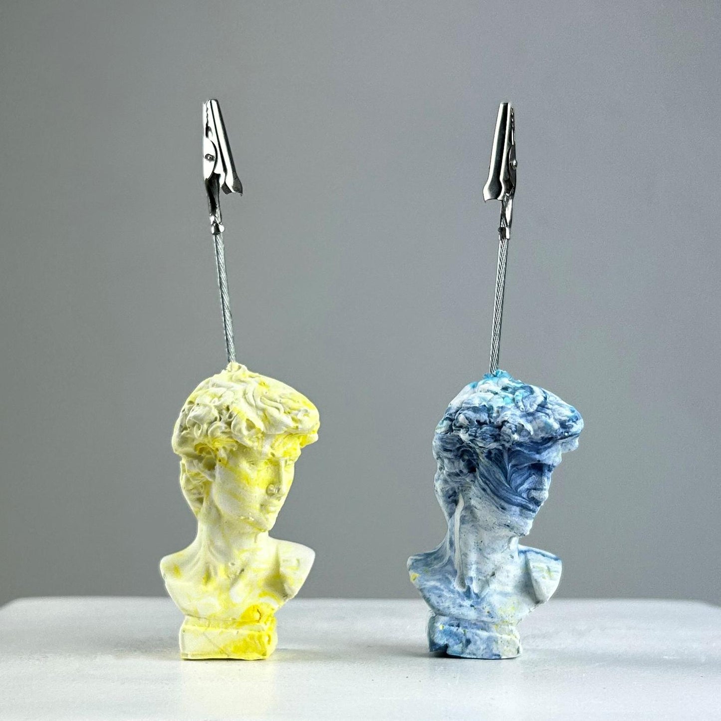 David Yellowish Blue Wave 2'li Not Tutucu Set