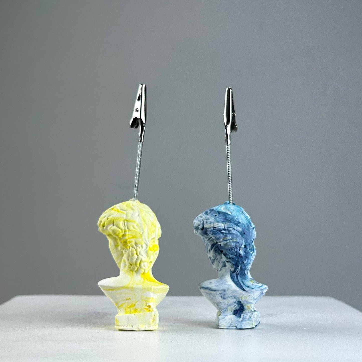 David Yellowish Blue Wave 2'li Not Tutucu Set