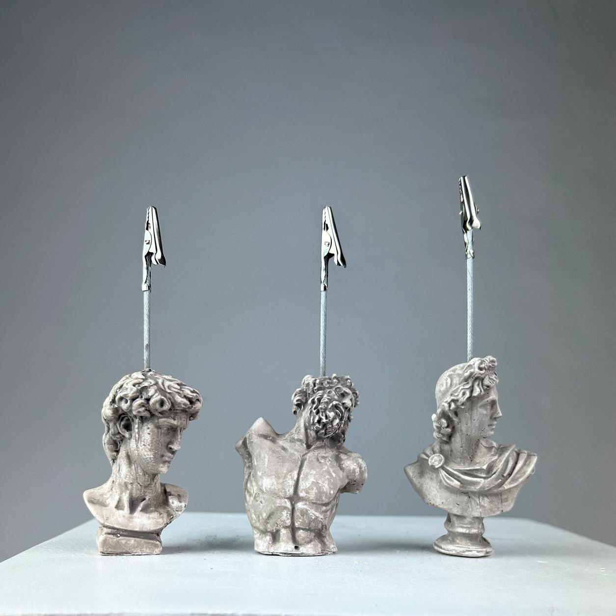Eskitme David, Laocoon ve Apollo 3'lü Heykel Not Tutucu Set