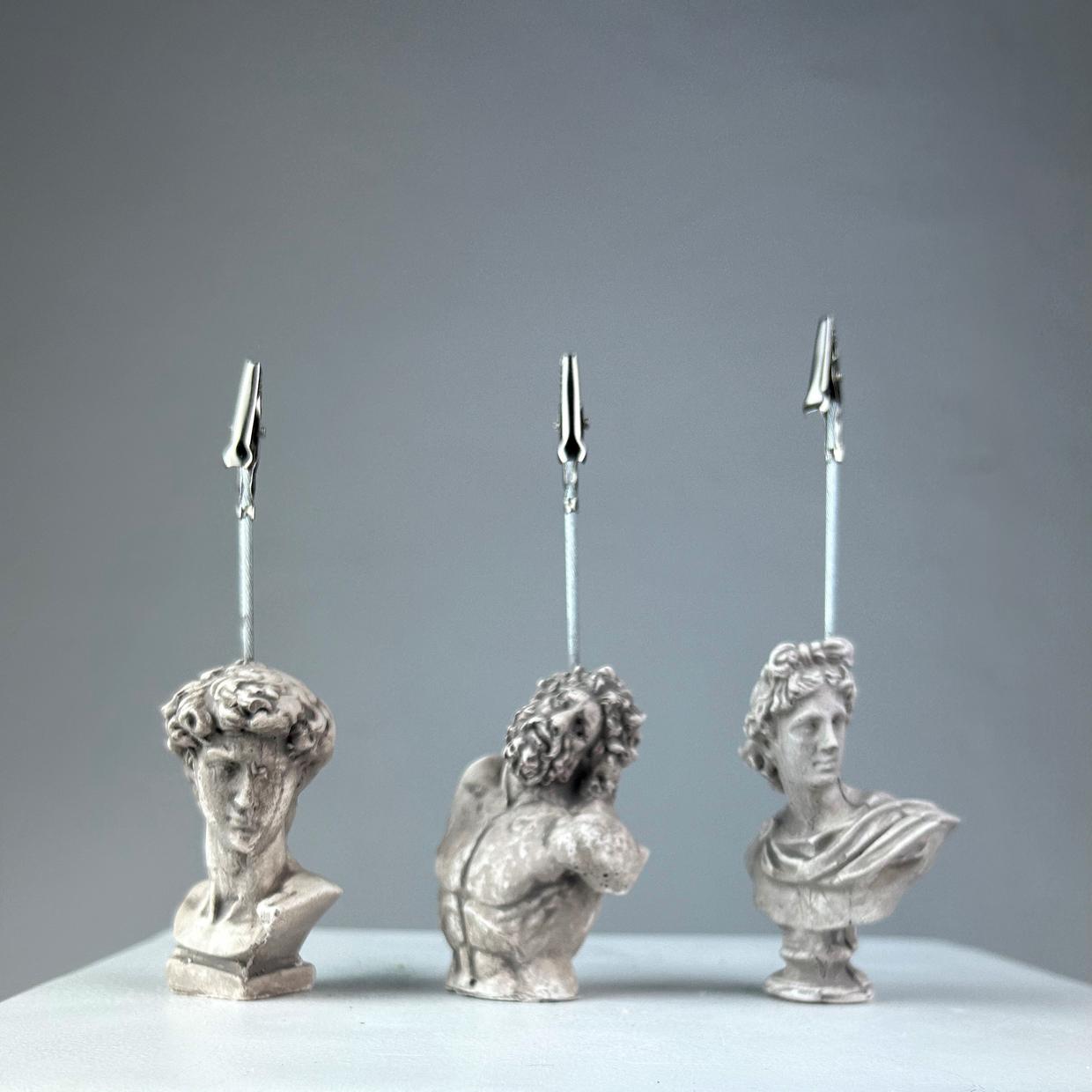 Eskitme David, Laocoon ve Apollo 3'lü Heykel Not Tutucu Set