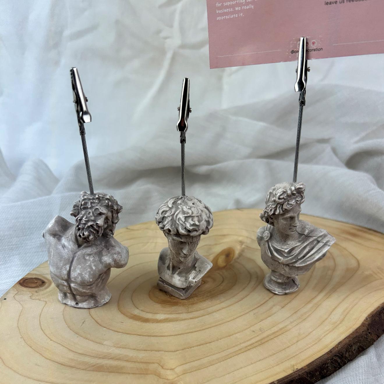 Eskitme David, Laocoon ve Apollo 3'lü Heykel Not Tutucu Set