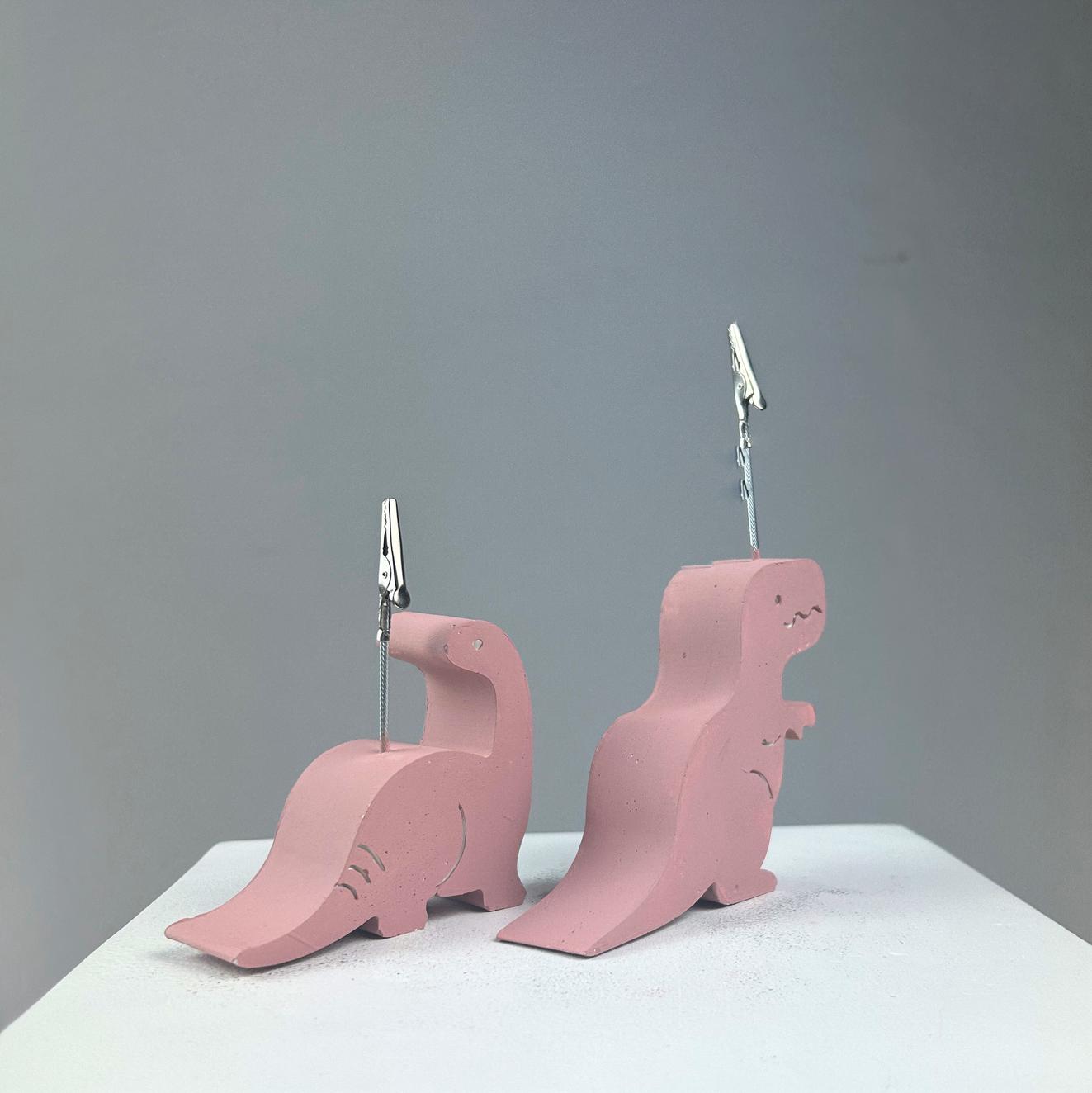 Antik Pembe Dinazorlar 2'li Not Tutucu Set