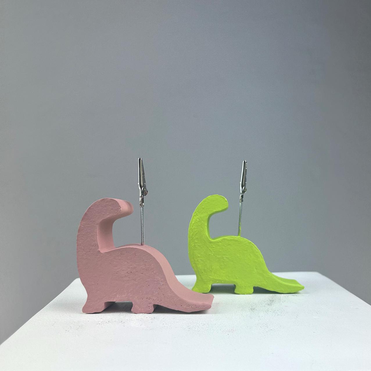 Yeşil Pembe Plesiosaurus Dinazorlar 2'li Not Tutucu Set