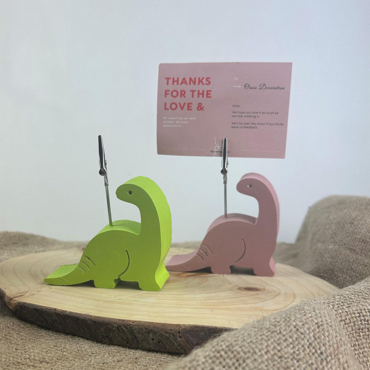 Yeşil Pembe Plesiosaurus Dinazorlar 2'li Not Tutucu Set
