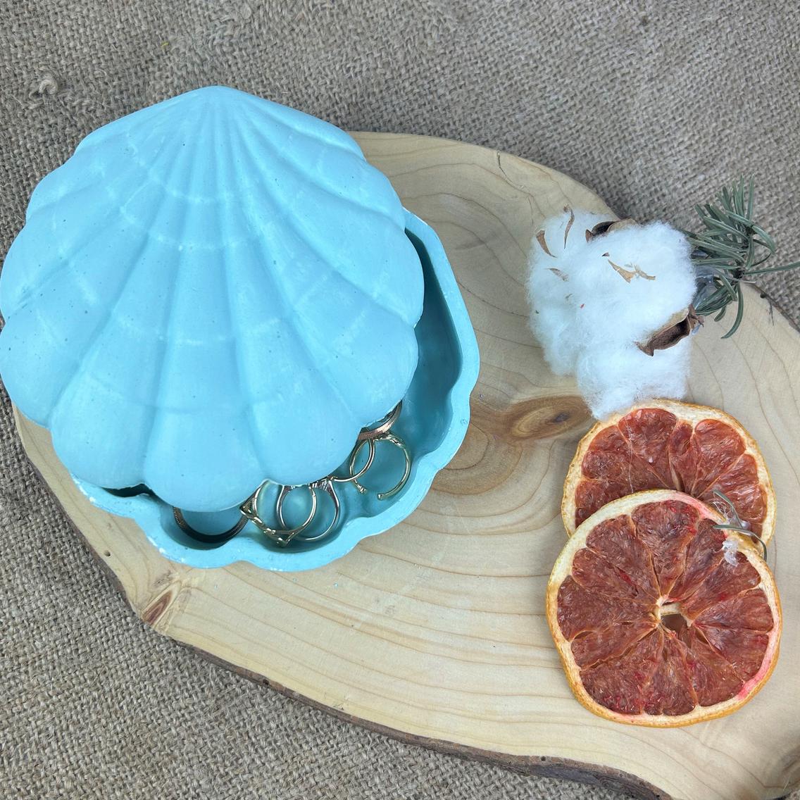 Nane İstiridye Şekilli Dekoratif Kutu - Takı Anahtarlık Kutusu