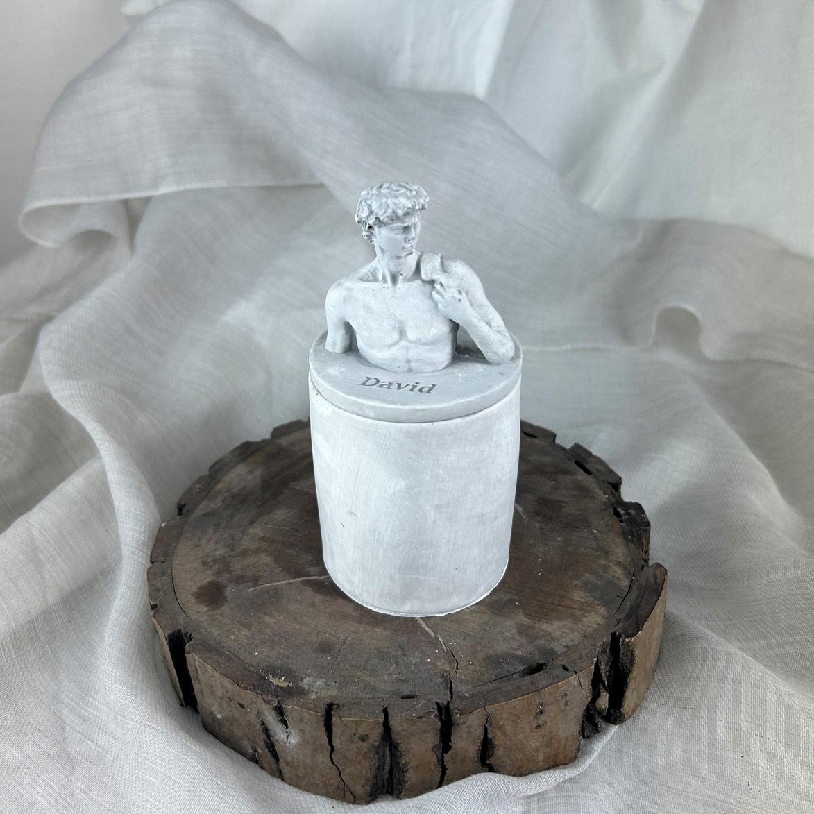 Gri Eskitme David Kapaklı Kutu, Dekoratif Beton Kutu