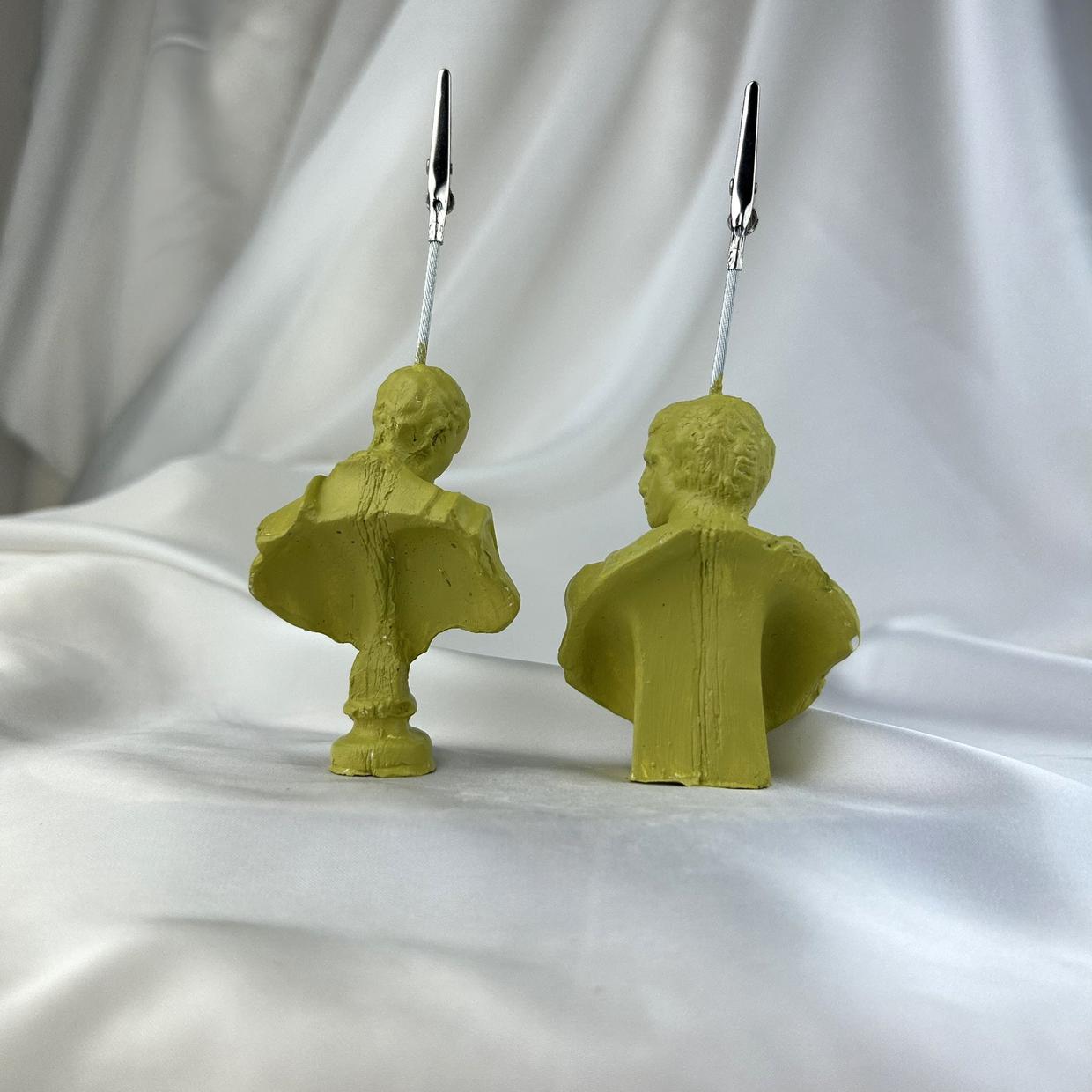 Küf Yeşili Michelangelo ve Brutus Heykel 2'li Not Tutucu Set