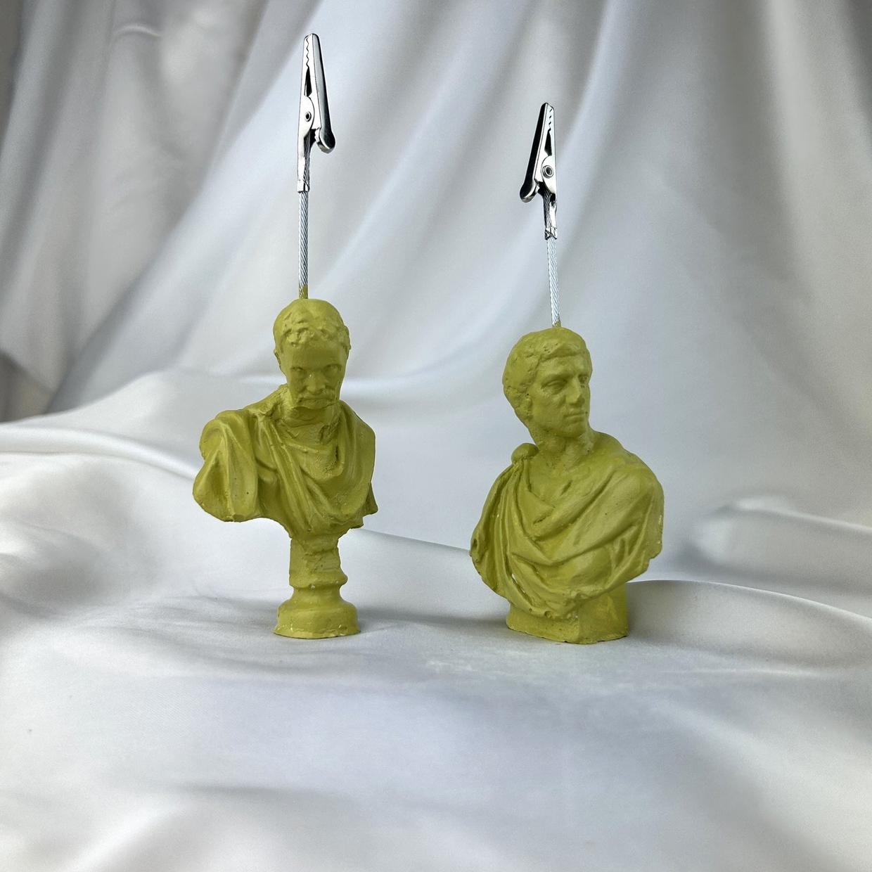 Küf Yeşili Michelangelo ve Brutus Heykel 2'li Not Tutucu Set