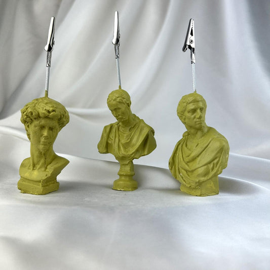 Küf Yeşili Michelangelo, Brutus ve David Heykel 3'lü Not Tutucu Set