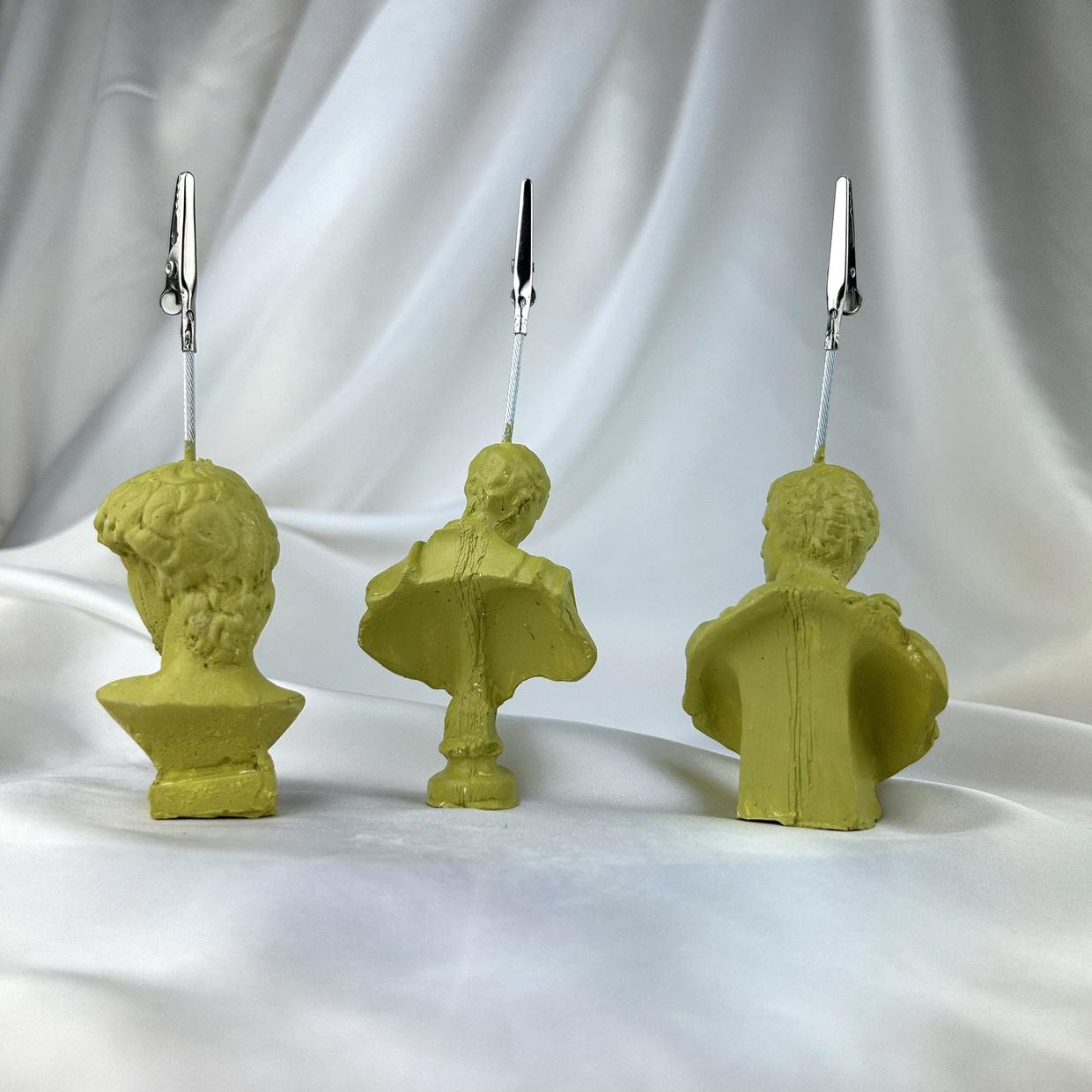 Küf Yeşili Michelangelo, Brutus ve David Heykel 3'lü Not Tutucu Set