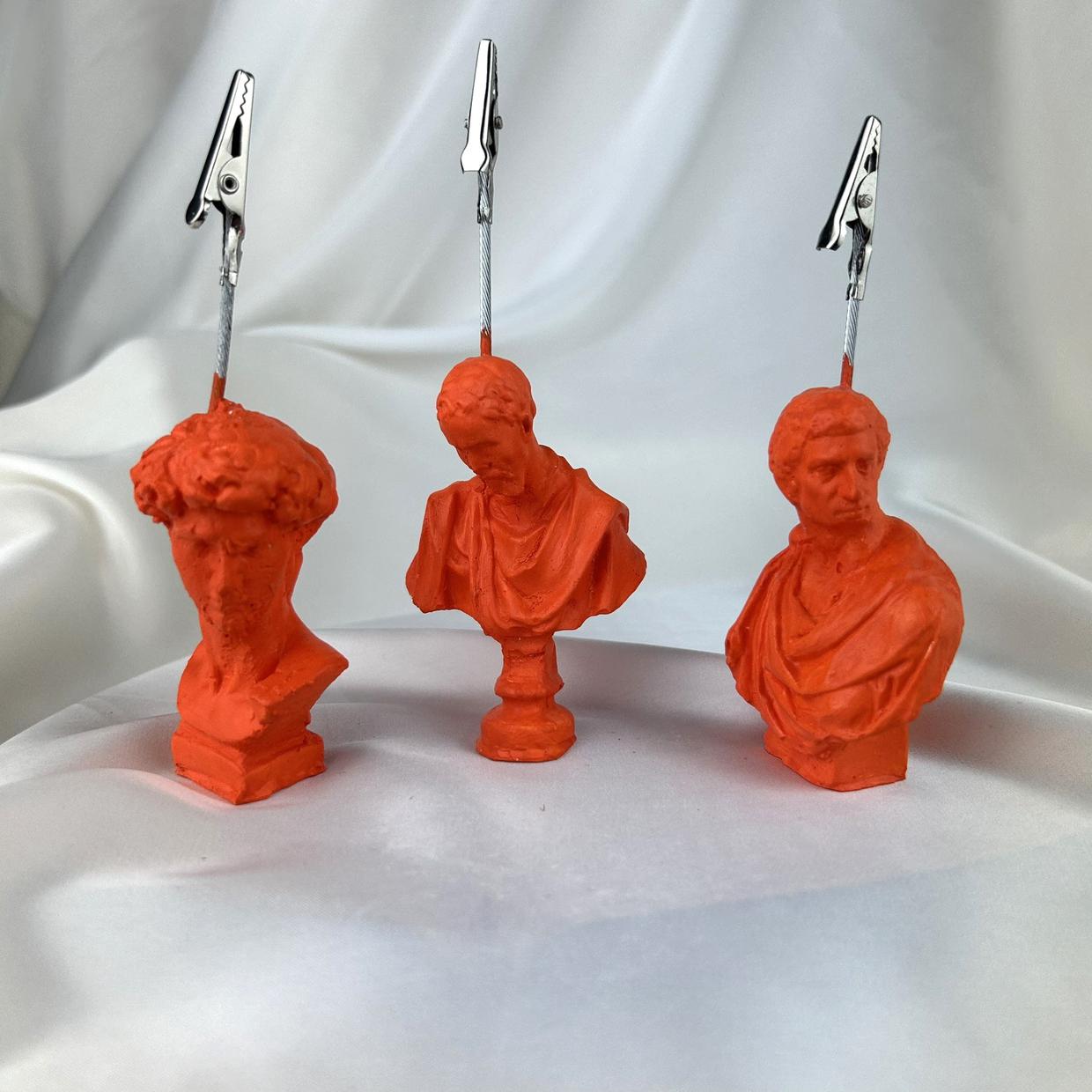 Turuncu Michelangelo, Brutus ve David Heykel 3'lü Not Tutucu Set