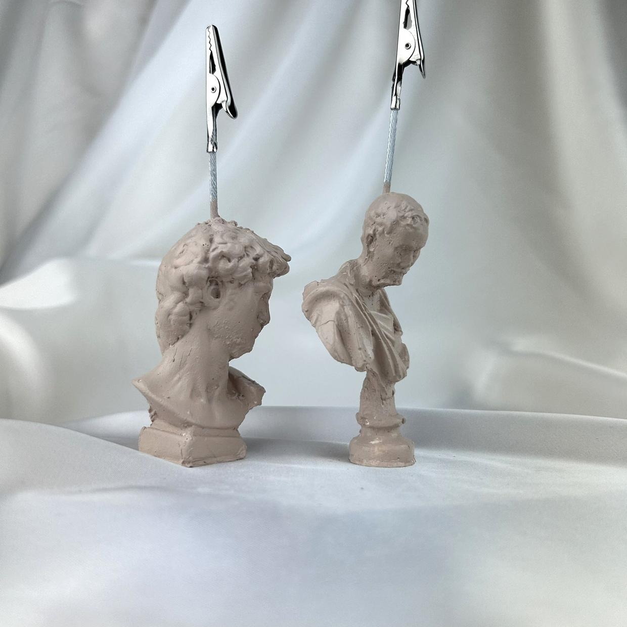Krem Michelangelo ve David Heykel 2'li Not Tutucu Set