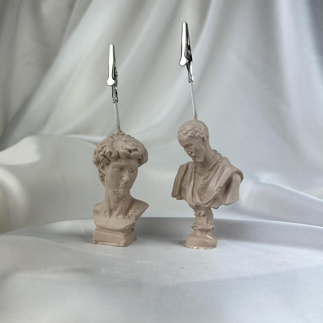 Krem Michelangelo ve David Heykel 2'li Not Tutucu Set