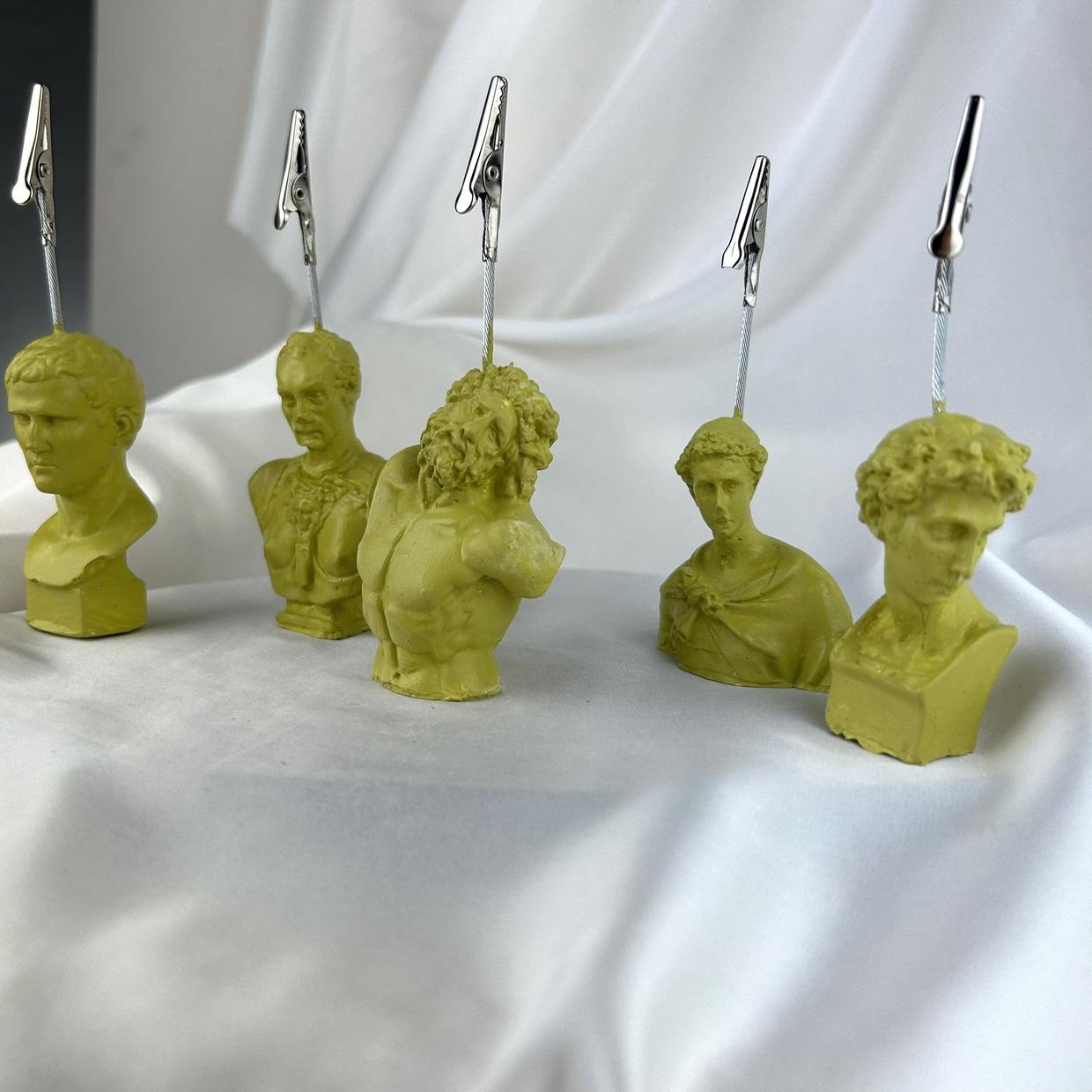 Küf Yeşili Agrippa, Sezar, Laocoon, St.George ve Juliano Heykel 5'li Not Tutucu Set