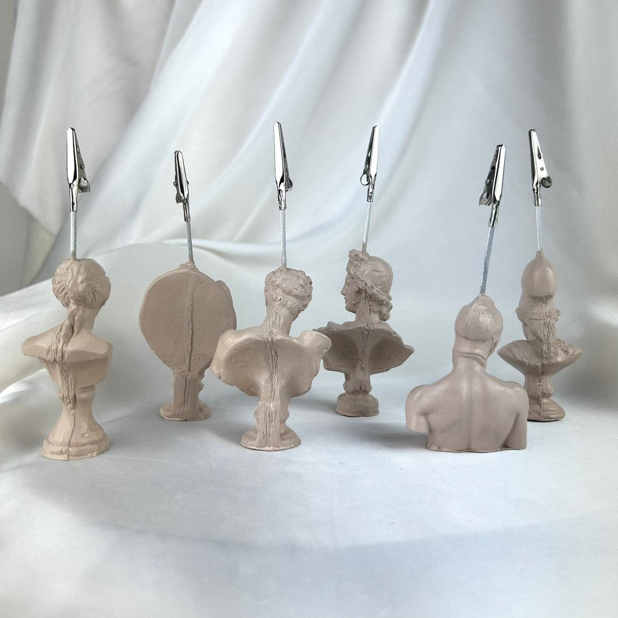 Krem Venus, Perseus, Hermes, Apollo, Ares ve Athena Heykel 6'lı Not Tutucu Set