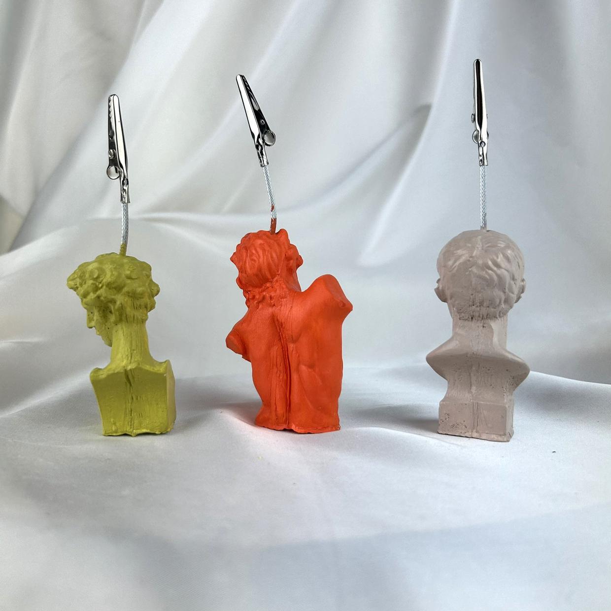 Juliano, Laocoon ve Agrippa Heykel 3'lü Not Tutucu Set (K.Yeşili, Turuncu, Krem)