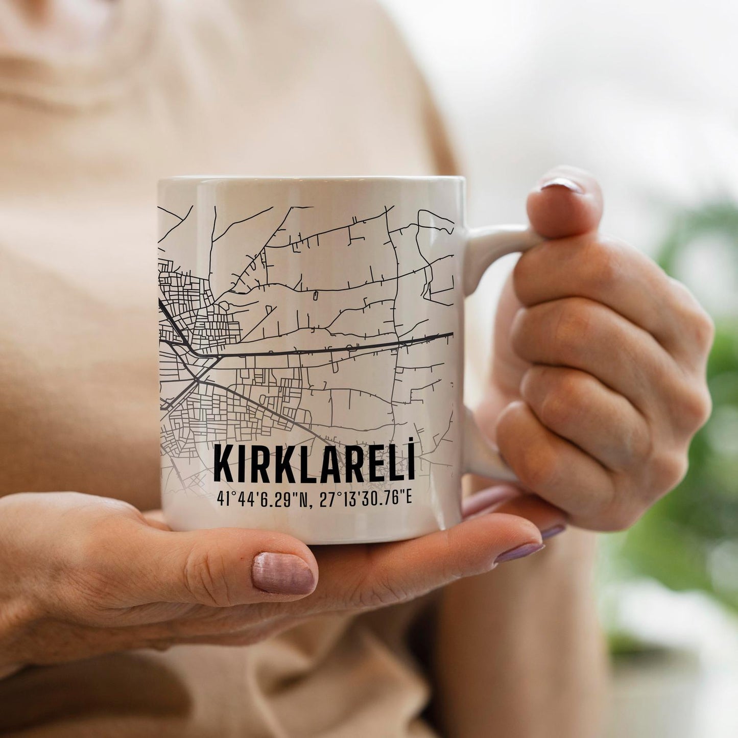 Kırklareli Şehir Haritası Baskılı Porselen Kupa Bardak