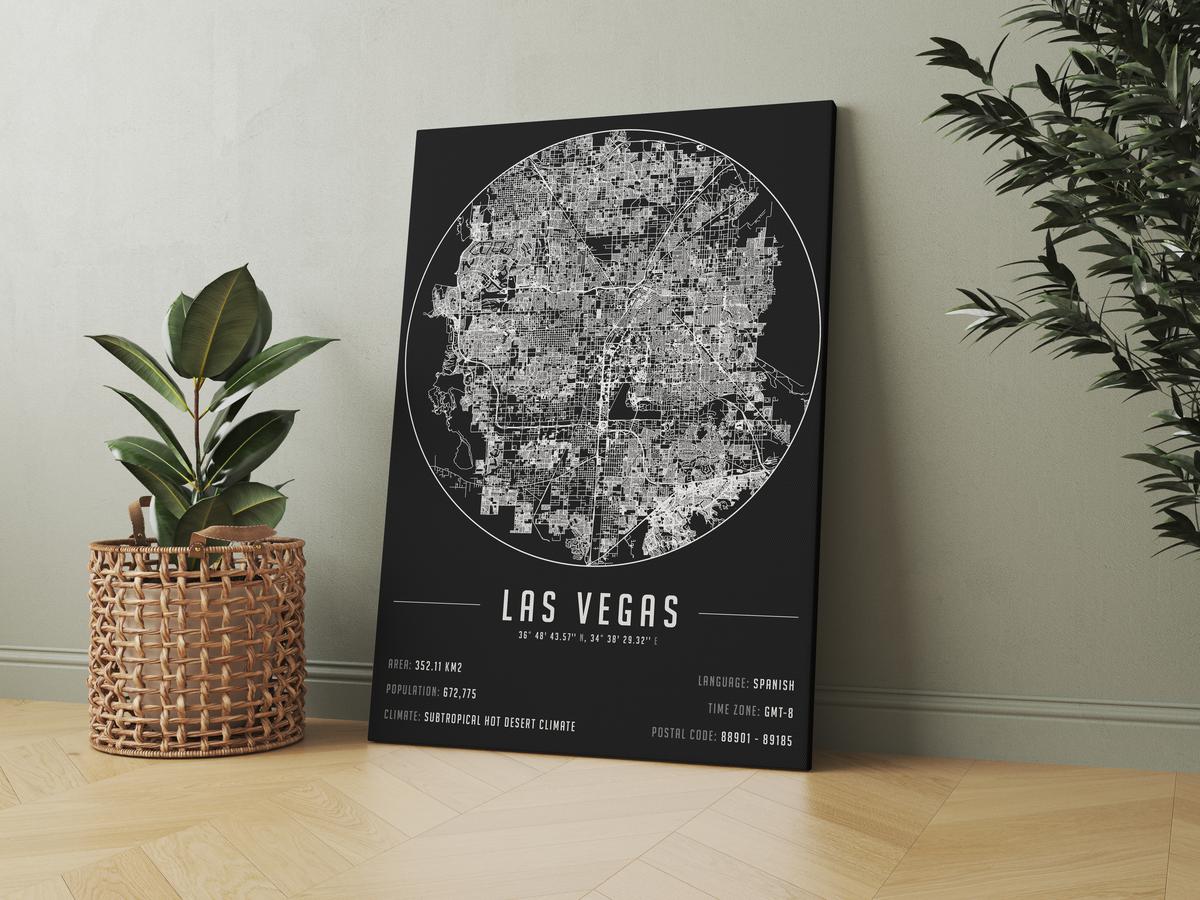 Las Vegas temalı kanvas tablo, 50x70 cm, siyah beyaz, ahşap çerçeveli, modern minimalist duvar dekorasyonu için ideal tasarım