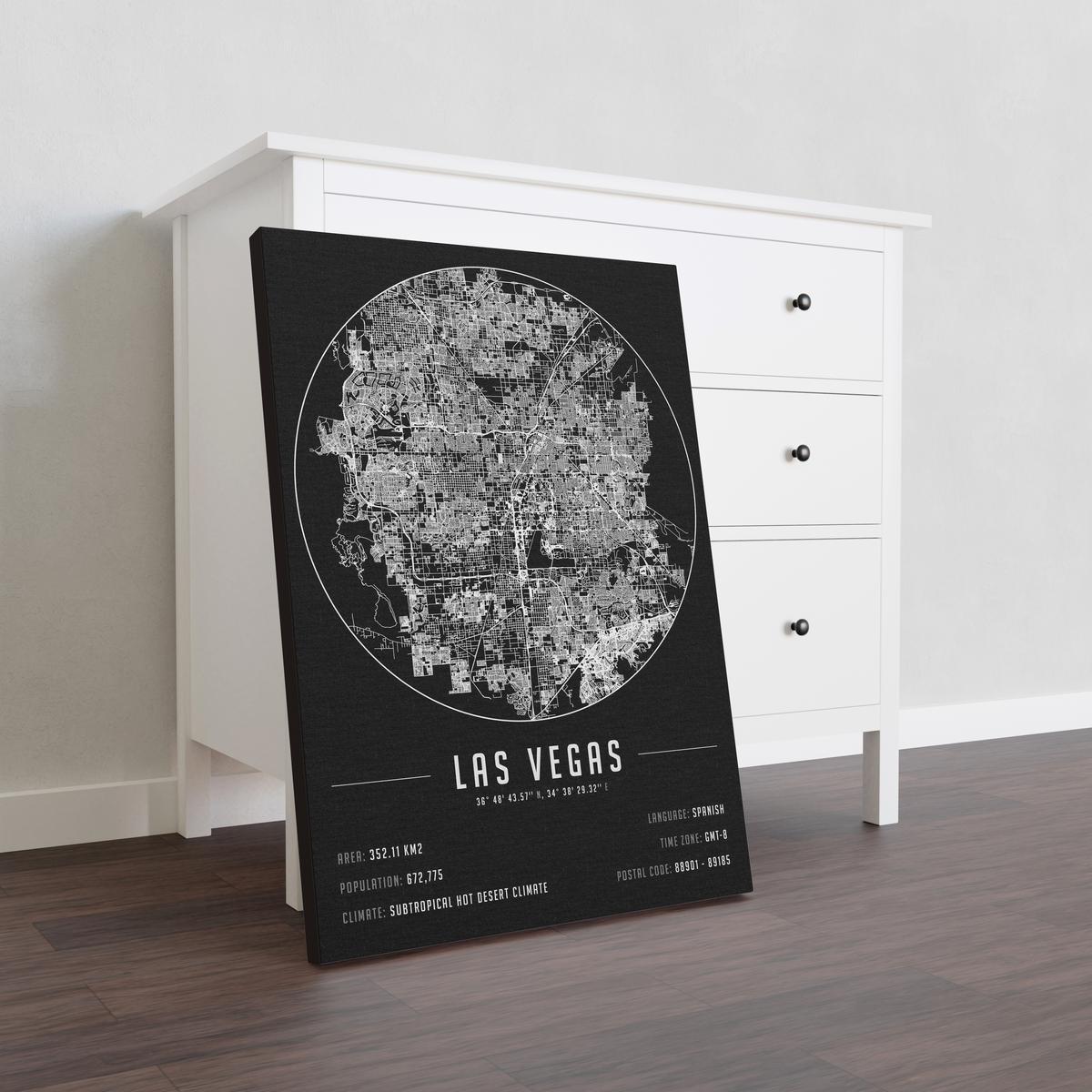 Las Vegas temalı kanvas tablo, 50x70 cm, siyah beyaz, ahşap çerçeveli, modern minimalist duvar dekorasyonu için ideal tasarım