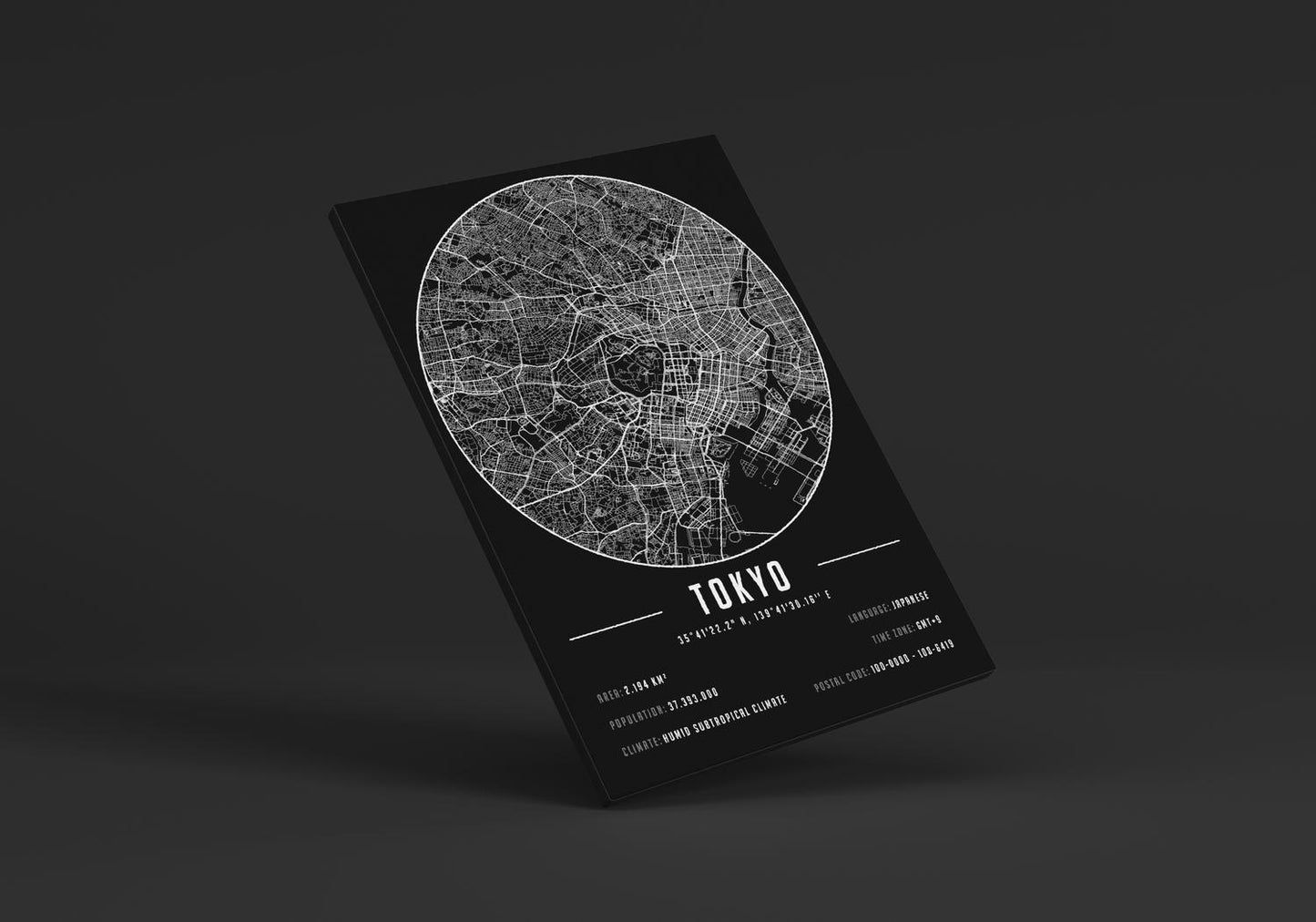 Tokyo temalı kanvas tablo, 50x70 cm, siyah beyaz, ahşap çerçeveli, modern minimalist duvar dekorasyonu için ideal tasarım