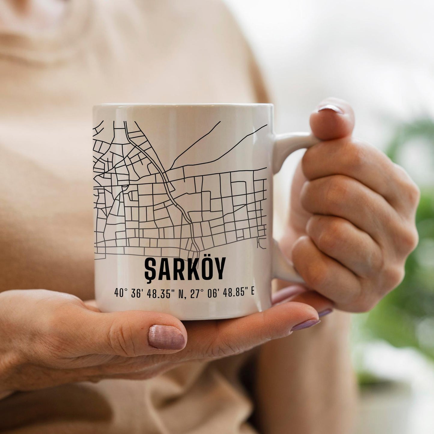 Şarköy Şehir Haritası Baskılı Porselen Kupa Bardak