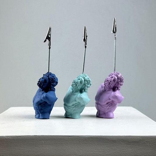 Laocoon 3'lü Heykel Not Tutucu Set ( Gri mavi - nane -lila)