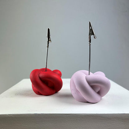 Düğüm 2'li Not Tutucu Set (Pembe - Kırmızı )