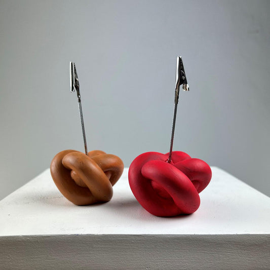 Düğüm 2'li Not Tutucu Set (Kırmızı - Terracota)