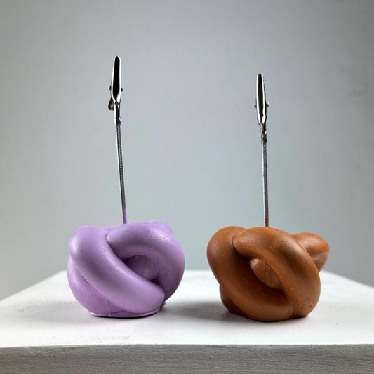 Düğüm 2'li Not Tutucu Set (Lila-Terracota)