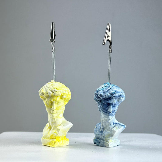 David Yellowish Blue Wave 2'li Not Tutucu Set
