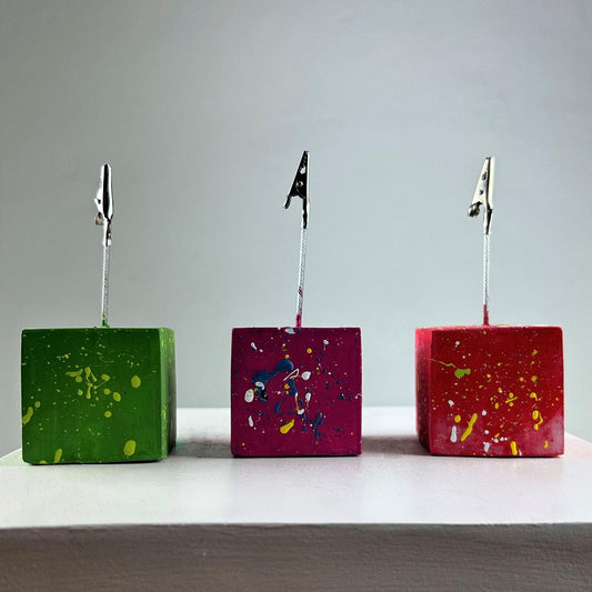 Fuşya Kırmızı Yeşil Colorful Splash Küp Not Tutucu 3'lü Set