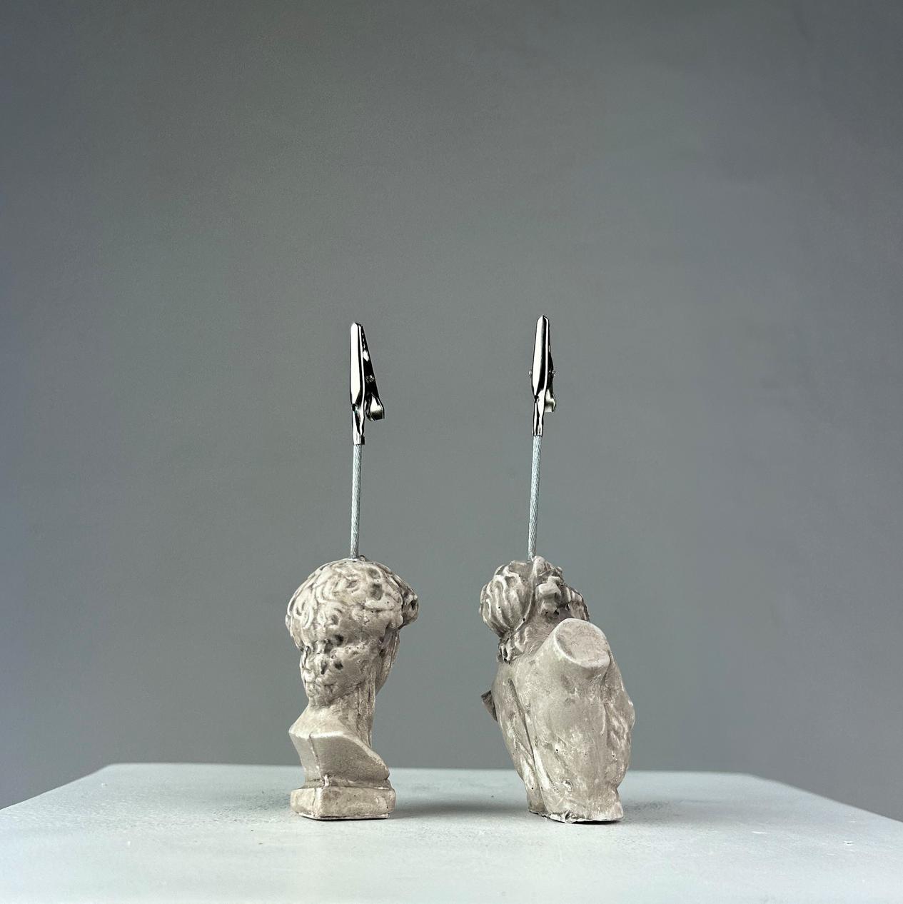 Eskitme David ve Laocoon 2'li Heykel Not Tutucu Set