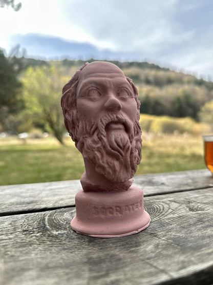 Antik Pembe Socrates Heykel Büst Biblo 13 cm