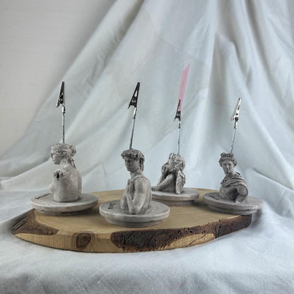 Vizon Eskitme David, Venus, Apollo ve Cupid(Melek) Kaideli Heykel 4'lü Not Tutucu Set