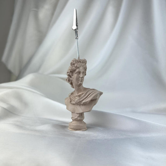 Krem Apollo Heykel Not Tutucu