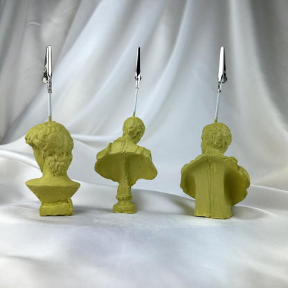 Küf Yeşili Michelangelo, Brutus ve David Heykel 3'lü Not Tutucu Set