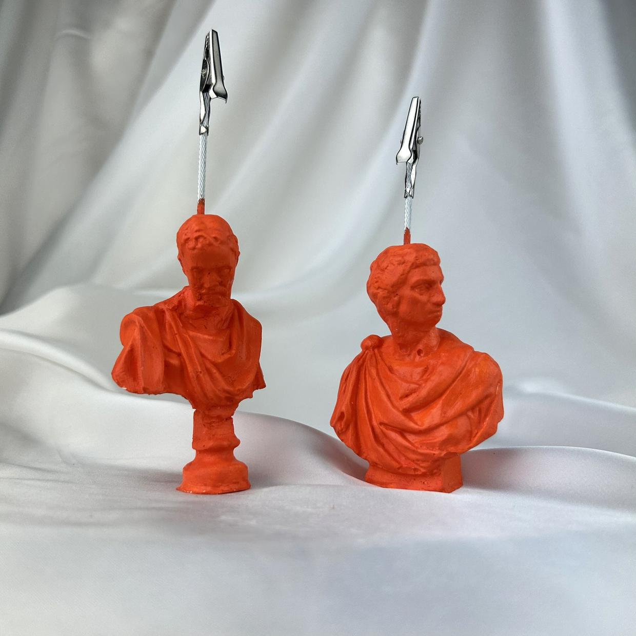 Turuncu Michelangelo ve Brutus Heykel 2'li Not Tutucu Set