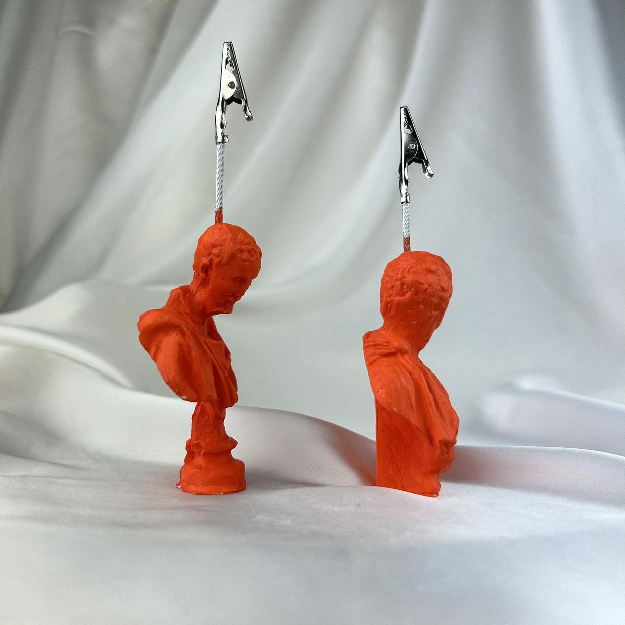 Turuncu Michelangelo ve Brutus Heykel 2'li Not Tutucu Set