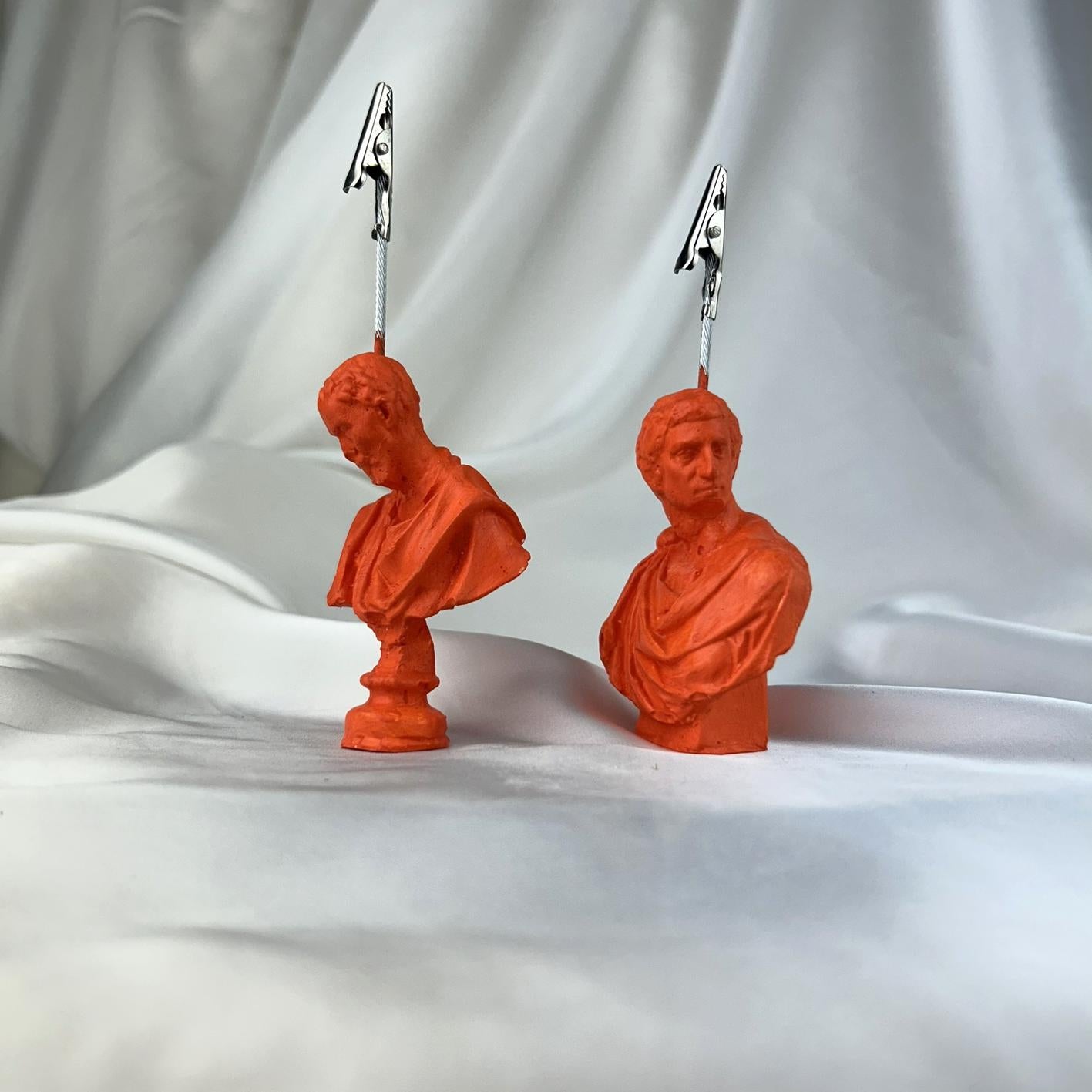 Turuncu Michelangelo ve Brutus Heykel 2'li Not Tutucu Set