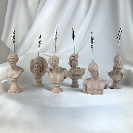 Krem Venus, Perseus, Hermes, Apollo, Ares ve Athena Heykel 6'lı Not Tutucu Set