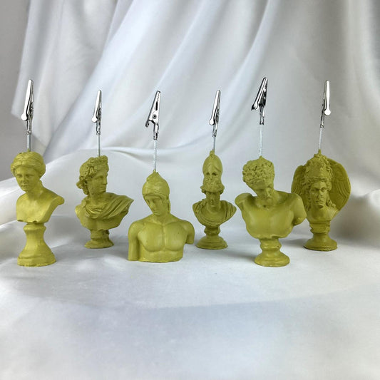 Küf Yeşili Venus, Perseus, Hermes, Apollo, Ares ve Athena Heykel 6'lı Not Tutucu Set