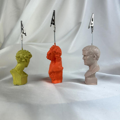 Juliano, Laocoon ve Agrippa Heykel 3'lü Not Tutucu Set (K.Yeşili, Turuncu, Krem)