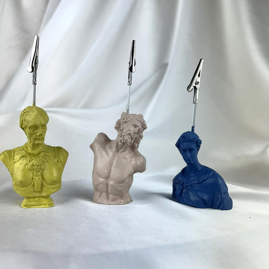 Sezar, Laocoon ve St.George Heykel 3'lü Not Tutucu Set (K.Yeşili, Krem, Gri Mavi)