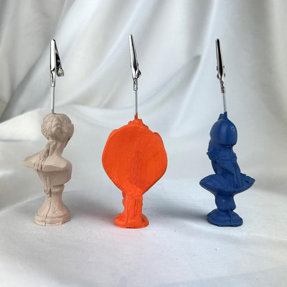Venus, Perseus ve Athena Heykel 3'lü Not Tutucu Set (Krem, Turuncu, Gri Mavi)